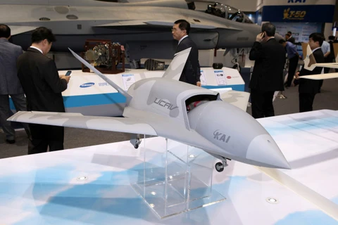 Mô hình một mẫu máy bay không người lái tấn công do Hàn Quốc tự nghiên cứu. (Nguồn: KAI)