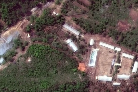 Bãi thử hạt nhân Punggye-ri của Triều Tiên. (Nguồn: Sky News)