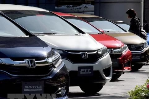 Xe của hãng Honda trưng bày tại trụ sở công ty ở Tokyo. (Nguồn: AFP/TTXVN)