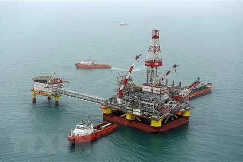 Giếng dầu Korchagin của Nga trên Biển Caspia. (Nguồn: AFP/TTXVN)