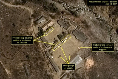 Bãi thử hạt nhân Punggye-ri. (Nguồn: AP)