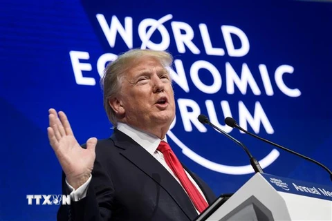 Tổng thống Mỹ Donald Trump phát biểu tại Diễn đàn kinh tế thế giới (WEF) tại Davos, Thụy Sĩ ngày 26/1/2018. (Ảnh: AFP/TTXVN)