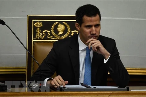 Chủ tịch Quốc hội Juan Guaido tự phong là Tổng thống lâm thời của Venezuela. (Ảnh: AFP/TTXVN)