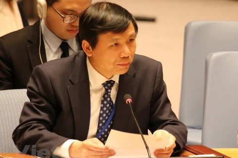 Đại sứ, Trưởng Phái đoàn thường trực Việt Nam tại Liên hợp quốc Đặng Đình Quý. (Ảnh: Hoài Thanh/Vietnam+)