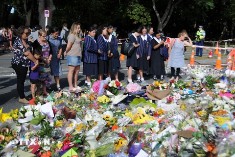 Tưởng niệm các nạn nhân trong vụ xả súng tại Christchurch, New Zealand, ngày 20/3/2019. (Ảnh: THX/TTXVN)