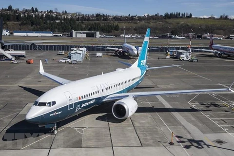 Máy bay Boeing 737 MAX 7 tại Seattle, Washington, Mỹ. (Nguồn: AFP/TTXVN)
