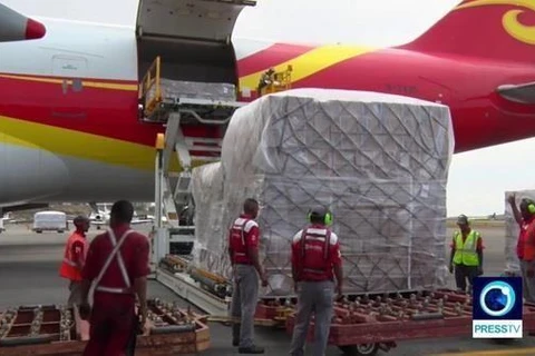 Lô hàng viện trợ gửi tới Venezuela. (Nguồn: PressTV)