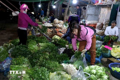 Chợ nông sản thực phẩm Nam Hà Nội. (Nguồn: TTXVN)