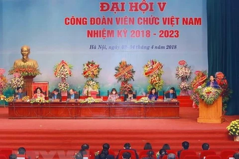 Quang cảnh Đại hội V Công đoàn Viên chức Việt Nam nhiệm kỳ 2018-2023. (Nguồn: TTXVN)