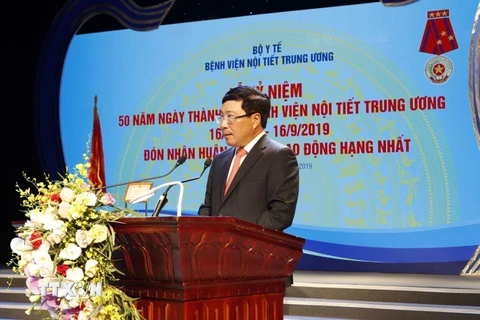 Phó Thủ tướng, Bộ trưởng Bộ Ngoại giao Phạm Bình Minh phát biểu. (Ảnh: Dương Ngọc/TTXVN)