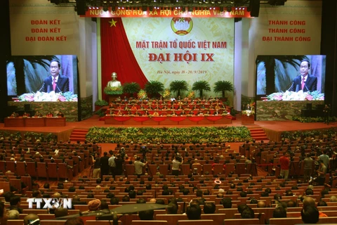 Quang cảnh Đại hội đại biểu toàn quốc Mặt trận Tổ quốc Việt Nam lần thứ IX. (Nguồn: TTXVN)