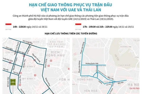 [Infographics] Hạn chế giao thông phục vụ trận đấu Việt Nam với UAE