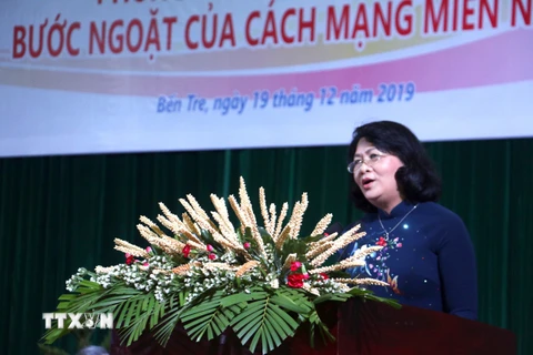 Phó Chủ tịch nước Đặng Thị Ngọc Thịnh phát biểu tại hội thảo. (Ảnh: Trần Thị Thu Hiền/TTXVN)