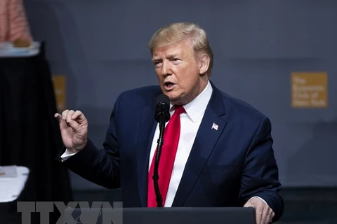 Tổng thống Mỹ Donald Trump phát biểu tại một Câu lạc bộ Kinh tế ở New York ngày 12/11/2019. (Nguồn: THX/TTXVN) 