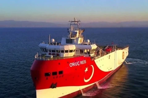 Tàu nghiên cứu địa chất Oruc Reis của Thổ Nhĩ Kỳ đã được điều tới hoạt động ở phía Đông Địa Trung Hải. (Nguồn: Greek City Times)