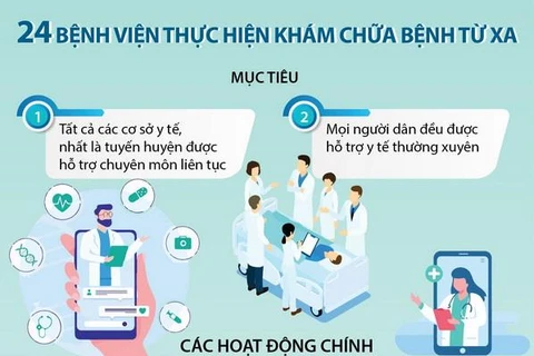 [Infographics] 24 bệnh viện thực hiện khám chữa bệnh từ xa