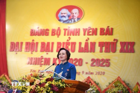 Ủy viên Trung ương Đảng, Bí thư Tỉnh ủy Yên Bái Phạm Thị Thanh Trà. (Ảnh: Tuấn Anh/TTXVN)