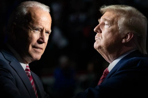 Đương kim Tổng thống Mỹ Donald Trump (phải) và cựu Phó Tổng thống Joe Biden. (Nguồn: Getty Images) 