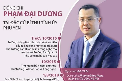 [Infographics] Ông Phạm Đại Dương tái đắc cử Bí thư Tỉnh ủy Phú Yên