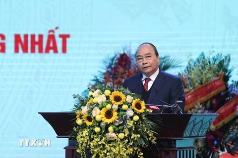 Thủ tướng Nguyễn Xuân Phúc phát biểu. (Ảnh: Danh Lam/TTXVN)