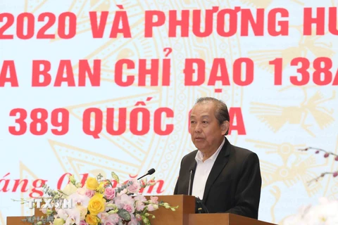 Phó Thủ tướng Thường trực Trương Hòa Bình phát biểu chỉ đạo Hội nghị. (Ảnh: Phương Hoa/TTXVN)
