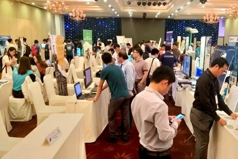 Các gian hàng triển lãm tại Tuần lễ Đổi mới sáng tạo và khởi nghiệp Thành phố Hồ Chí Minh năm 2019. (Nguồn: khoinghiepsangtao.vn)