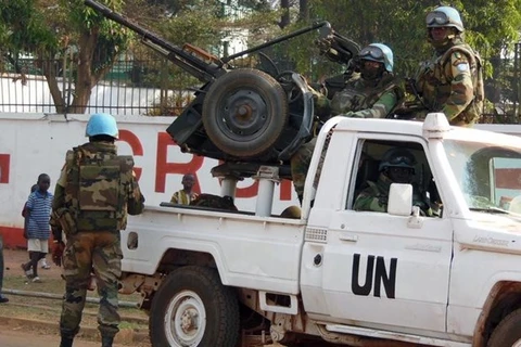 Lực lượng gìn giữ hòa bình Liên hợp quốc tuần tra tại Cộng hòa Trung Phi. (Nguồn: Reuters) 