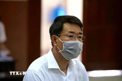 Bị cáo Nguyễn Hải Nam tại phiên tòa. (Ảnh: Thành Chung/TTXVN)