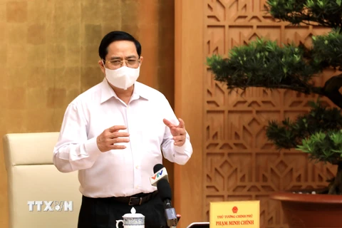 Thủ tướng Phạm Minh Chính phát biểu chỉ đạo. (Ảnh: Lâm Khánh/TTXVN) 