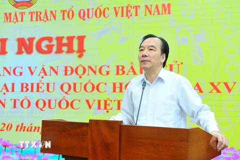 Phó Chủ tịch Ủy ban Trung ương Mặt trận Tổ quốc Việt Nam Ngô Sách Thực. (Ảnh: Minh Đức/TTXVN)