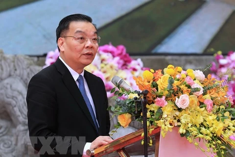 Chủ tịch Ủy ban Nhân dân thành phố Hà Nội Chu Ngọc Anh. (Ảnh: Thành Đạt/TTXVN) 