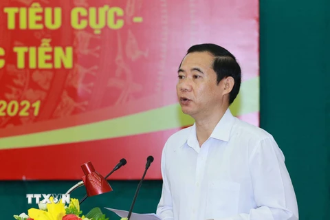 Ông Nguyễn Thái Học, Phó Trưởng Ban Nội chính Trung ương phát biểu khai mạc hội thảo. (Ảnh: Phương Hoa/TTXVN)