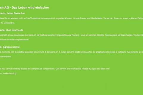 Tin tặc tấn công trang Comparis.ch và tống tiền 400.000 USD. (Nguồn: switzerland.in-24.com)