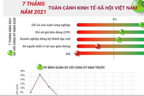[Infographics] Toàn cảnh kinh tế-xã hội Việt Nam 7 tháng năm 2021