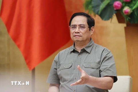 Thủ tướng Phạm Minh Chính nhấn mạnh: Một đồng phòng dịch hiệu quả, thì không mất hàng triệu đồng cho chống dịch. (Ảnh: Dương Giang/TTXVN)
