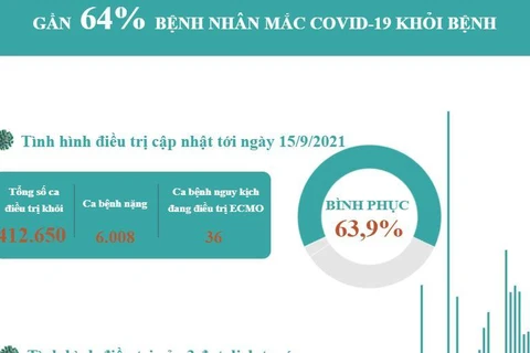 [Infographics] Gần 64% bệnh nhân mắc COVID-19 ở Việt Nam khỏi bệnh