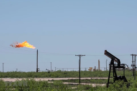Một cơ sơ khai thác dầu tại Odessa, Texas, Mỹ. (Ảnh: AFP/TTXVN) 