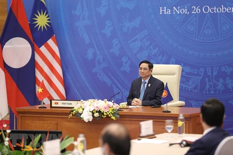 Thủ tướng Phạm Minh Chính phát biểu tại Hội nghị cấp cao ASEAN lần thứ 39. (Ảnh: Dương Giang/TTXVN) 