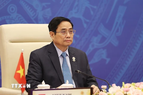 Hình ảnh Thủ tướng Phạm Minh Chính tham dự Hội nghị cấp cao ASEAN lần thứ 38. (Ảnh: Dương Giang/TTXVN) 