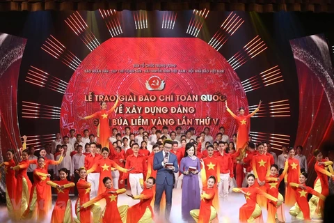 Lễ trao giải Búa liềm vàng lần thứ V. (Nguồn: Vietnam+)