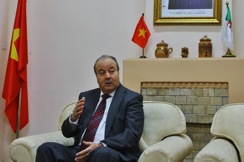 Quang cảnh điểm tổ chức Hội thảo Giao thương trực tuyến về khai thác tiềm năng thương mại và đầu tư giữa hai nước Algeria và Việt Nam tại thủ đô Algiers ngày 4/11/2020. (Ảnh: Tấn Đạt/TTXVN)
