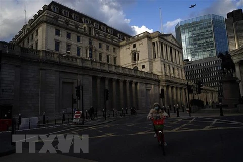 Trụ sở Ngân hàng Trung ương Anh (BoE) tại thủ đô London. (Ảnh: AFP/TTXVN)