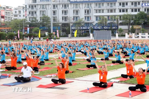 Khoảng 3.000 người tham gia Ngày Quốc tế Yoga lần thứ 8 tại Quảng Ninh