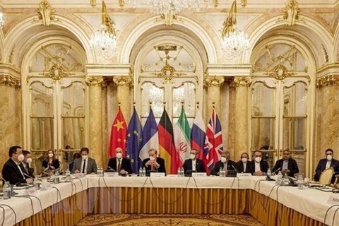 Toàn cảnh vòng đàm phán hạt nhân giữa đại diện Iran với nhóm P4+1 (Anh, Pháp, Nga, Trung Quốc cùng Đức) tại Vienna, Áo. (Ảnh: IRNA/TTXVN) 