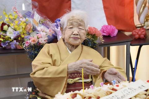 Cụ bà Kane Tanaka, người cao tuổi nhất thế giới, qua đời ở tuổi 119. (Ảnh: Kyodo/TTXVN)