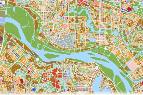 Hình ảnh quy hoạch phân khu sông Hồng hiển thị trên ứng dụng Meey Map 