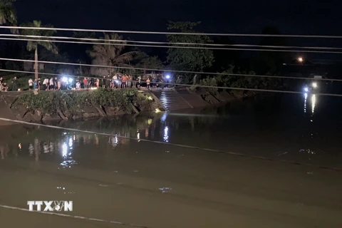 Sông Lục Lầm gần khu vực cầu Lục Lầm, thành phố Móng Cái, hiện trường nơi hai trẻ em xấu số bị đuối nước. (Ảnh: TTXVN phát)