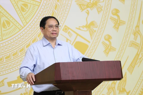 Thủ tướng Phạm Minh Chính phát biểu khai mạc phiên họp. (Ảnh: Dương Giang/TTXVN)