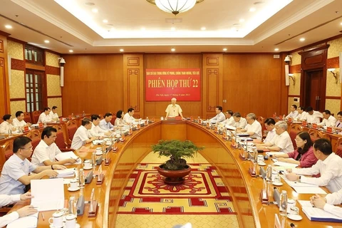 Tổng Bí thư Nguyễn Phú Trọng phát biểu chỉ đạo phiên họp. (Ảnh: Trí Dũng/TTXVN) 