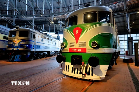 Bảo tàng lưu giữ nhiều đầu máy xe lửa độc đáo. (Ảnh: Trần Hiếu/TTXVN) 